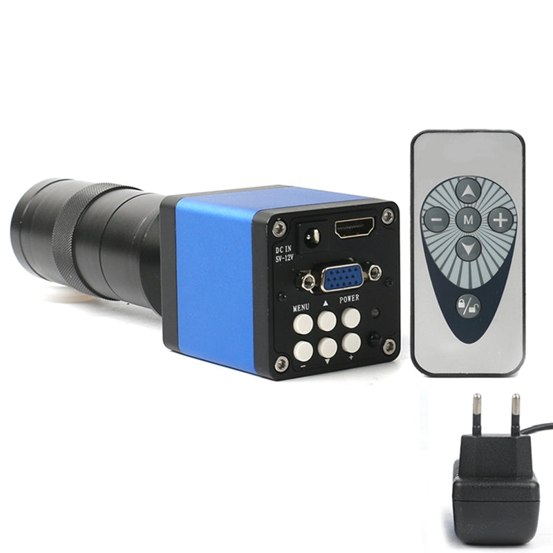 AMS-14Mp 1080P Digital Video Hdmi Micro-scope Camera +130X C Mount Lens for Pcb Soldering Repair Dual Display Output(Eu Plug)